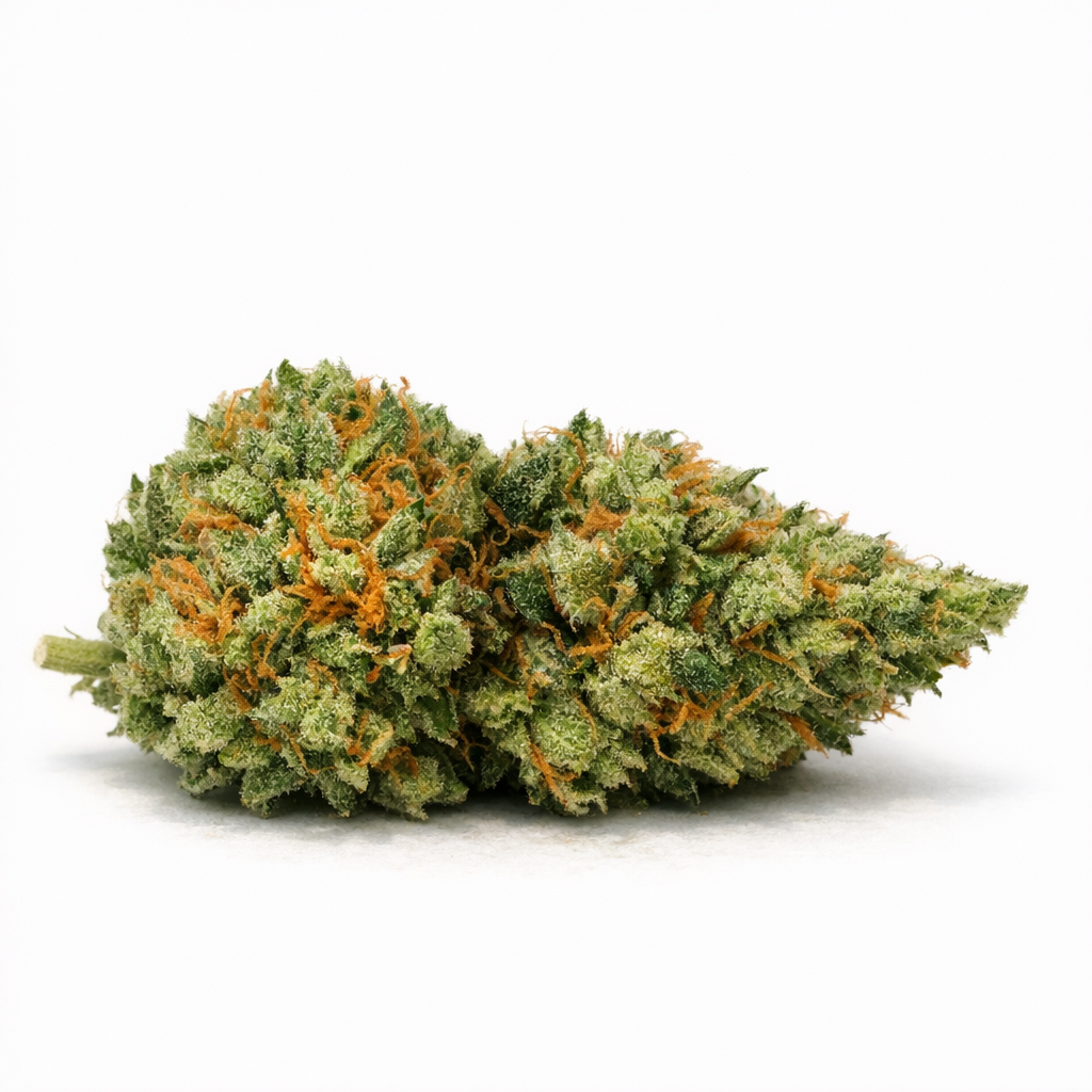 Fleur 13% CBD Classique "Strawberry" avec tĂȘtes compactes aux arĂŽmes fruitĂ©s naturels, issue de la collection Nos Fleurs Classiques.