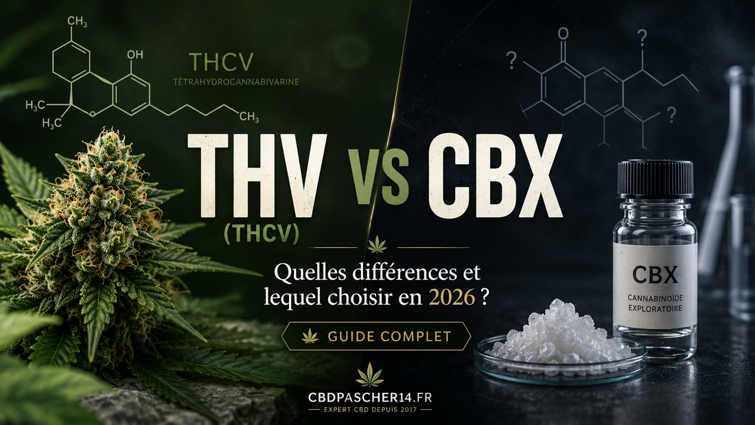 THV (THCV) vs CBX : différences, effets et choix 2026
