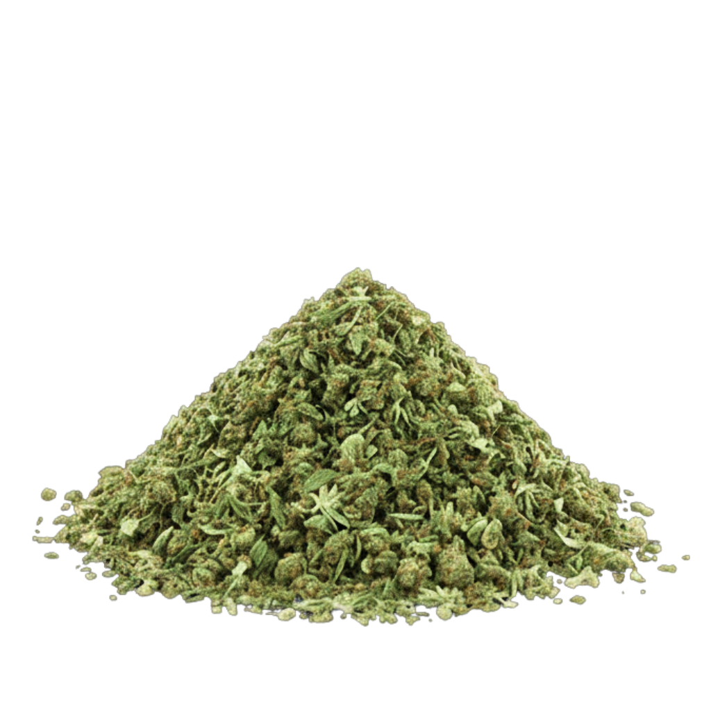 Mélange vert de Mix 60–70% THV CBD+ "Trim" Fleur CBD+ en vrac, idéal pour consommation flexible et usage quotidien.