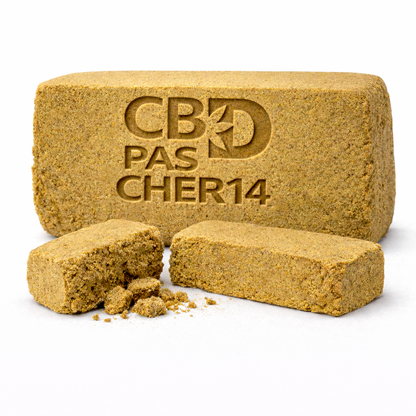 Bloc de Résine CBD+ 50% "Gelato Berry" avec logo CBD PAS CHER 14, présenté dans la collection Nos promos et Résine CBD +.