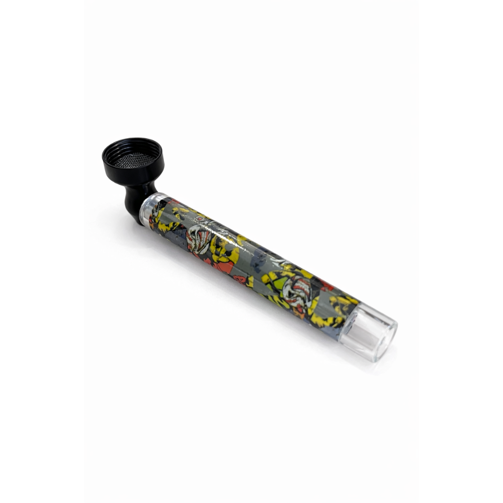 Pipe à résine compacte avec motif coloré, légère et facile à nettoyer, idéale pour Nos Petits Prix.
