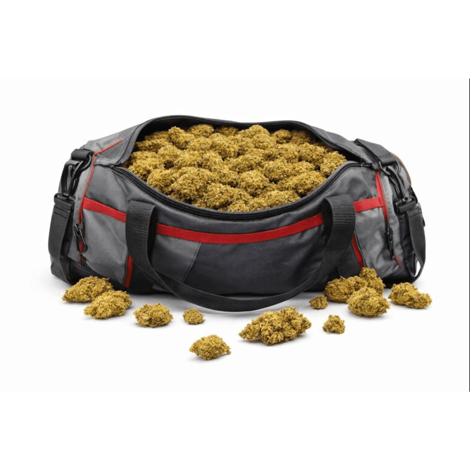 Sac de sport rempli de Fleur CBD - Tangie tonic, variété aux saveurs tangerine issue de collections CBD Naturel et Fleurs CBD.