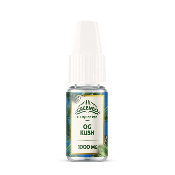 Greenéo Arôme CBD OG Kush (10 ml) e-liquide détente au goût végétal et punchy pour une vape relaxante et savoureuse.