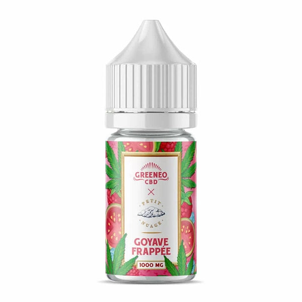 Greenéo E-liquide CBD Goyave Frappée (1000 mg) flacon premium fruité tropical saveur douce et exotique